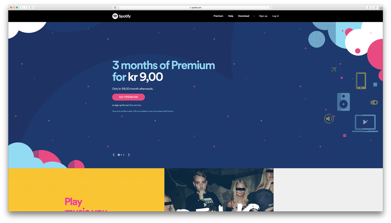 spotify.com - landing page