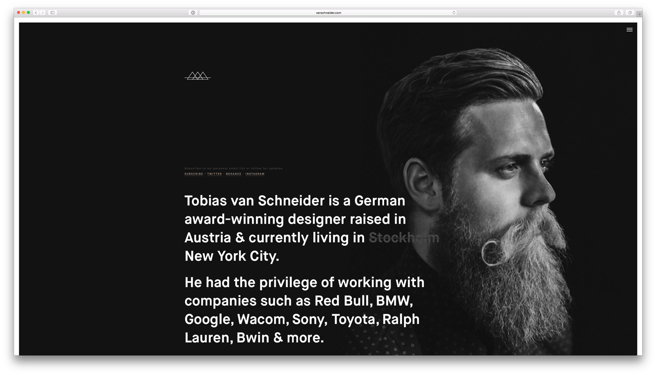 tobiasvanschneider.com - landing page
